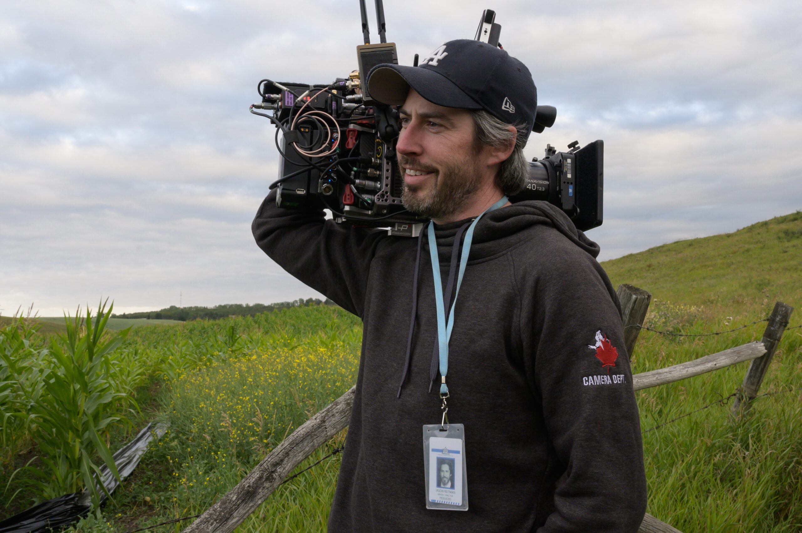 Foto dal set di Ghostbusters: Legacy con il regista Jason Reitman